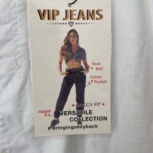 🔥NWT VIP Jeans Cargo White Pants Jogger Women’s Size 17/18